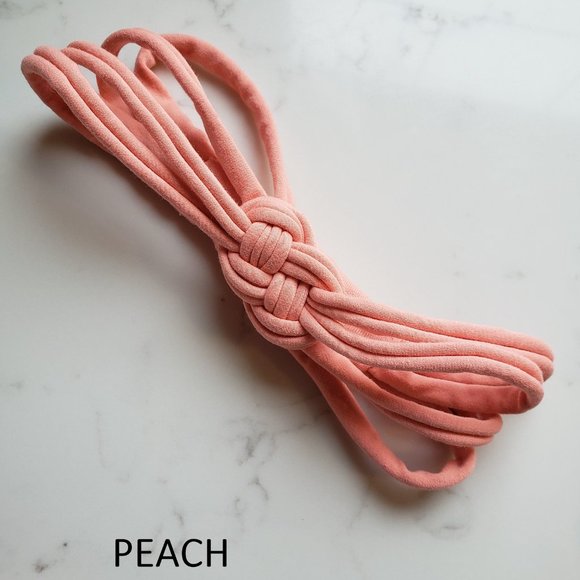 Womens Sailor Knot Headband in Coral Peach Light Pink - Adult Upcycled Hairband - Picture 6 of 10